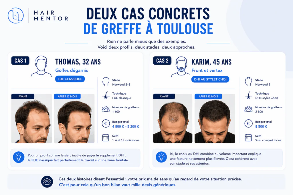 Cas concret prix greffe de cheveux toulouse