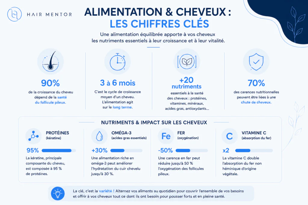 chiffres clefs alimentation perte de cheveux