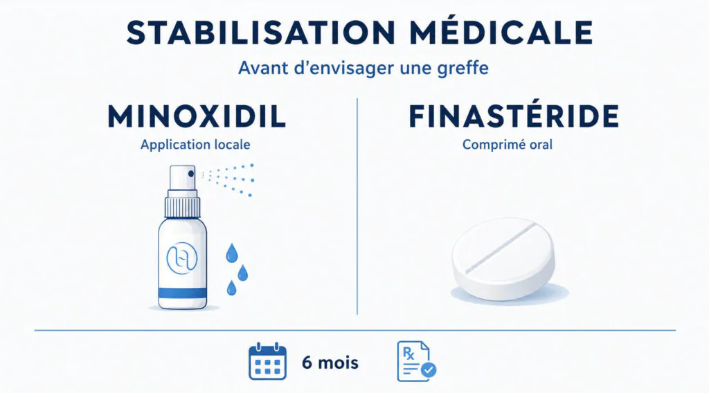 stabilisation greffe de cheveux dhi