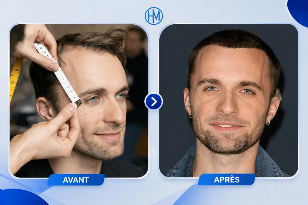Photo squeezie avant après greffe cheveux