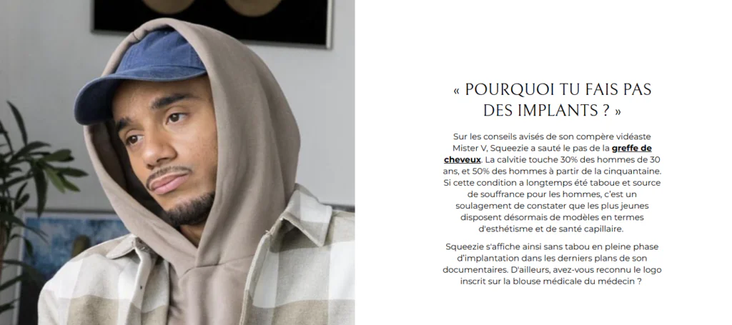mister v et la greffe de cheveux