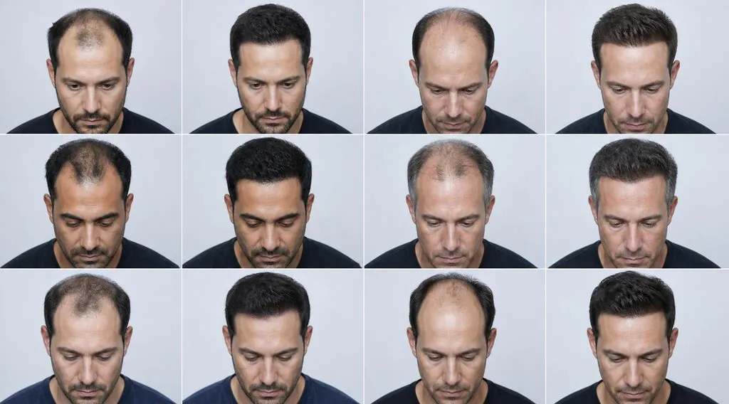 Exemple d'avant/après greffe de cheveux