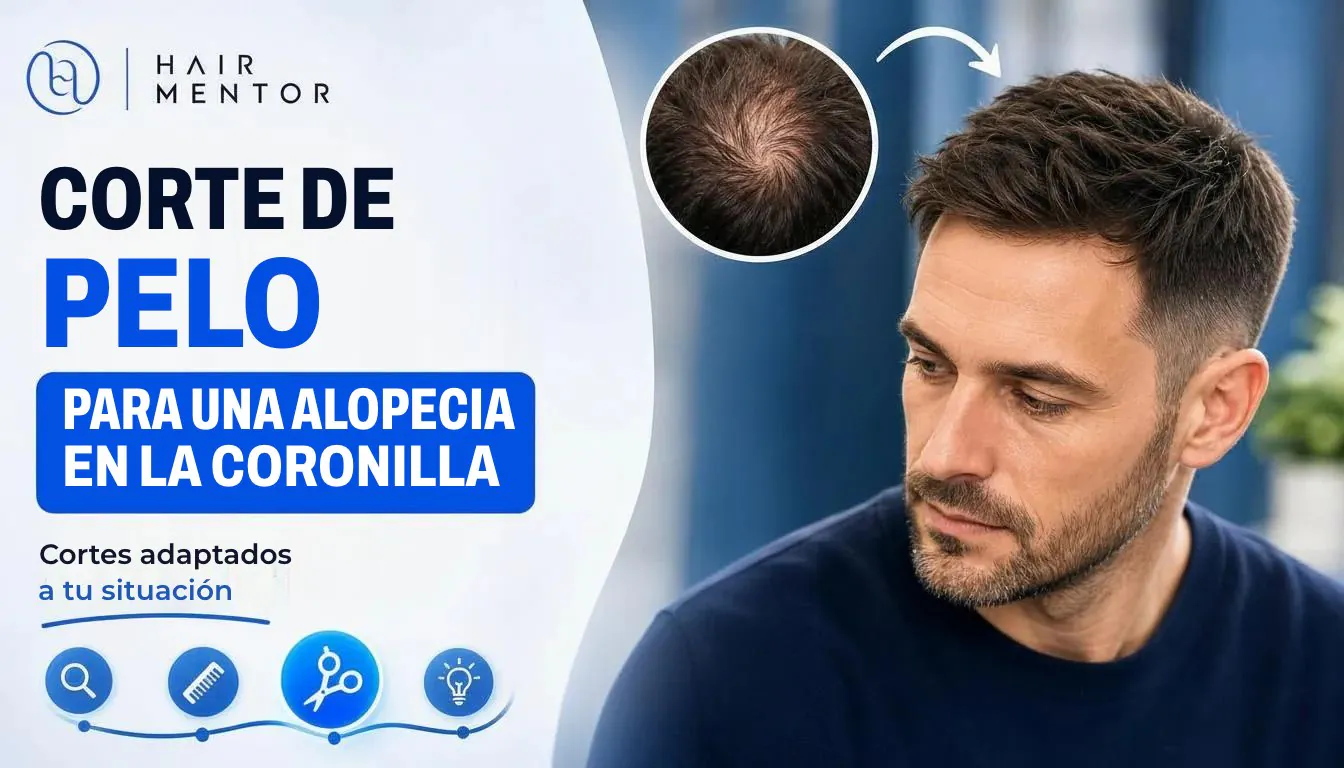 Corte de pelo para una alopecia en la coronilla