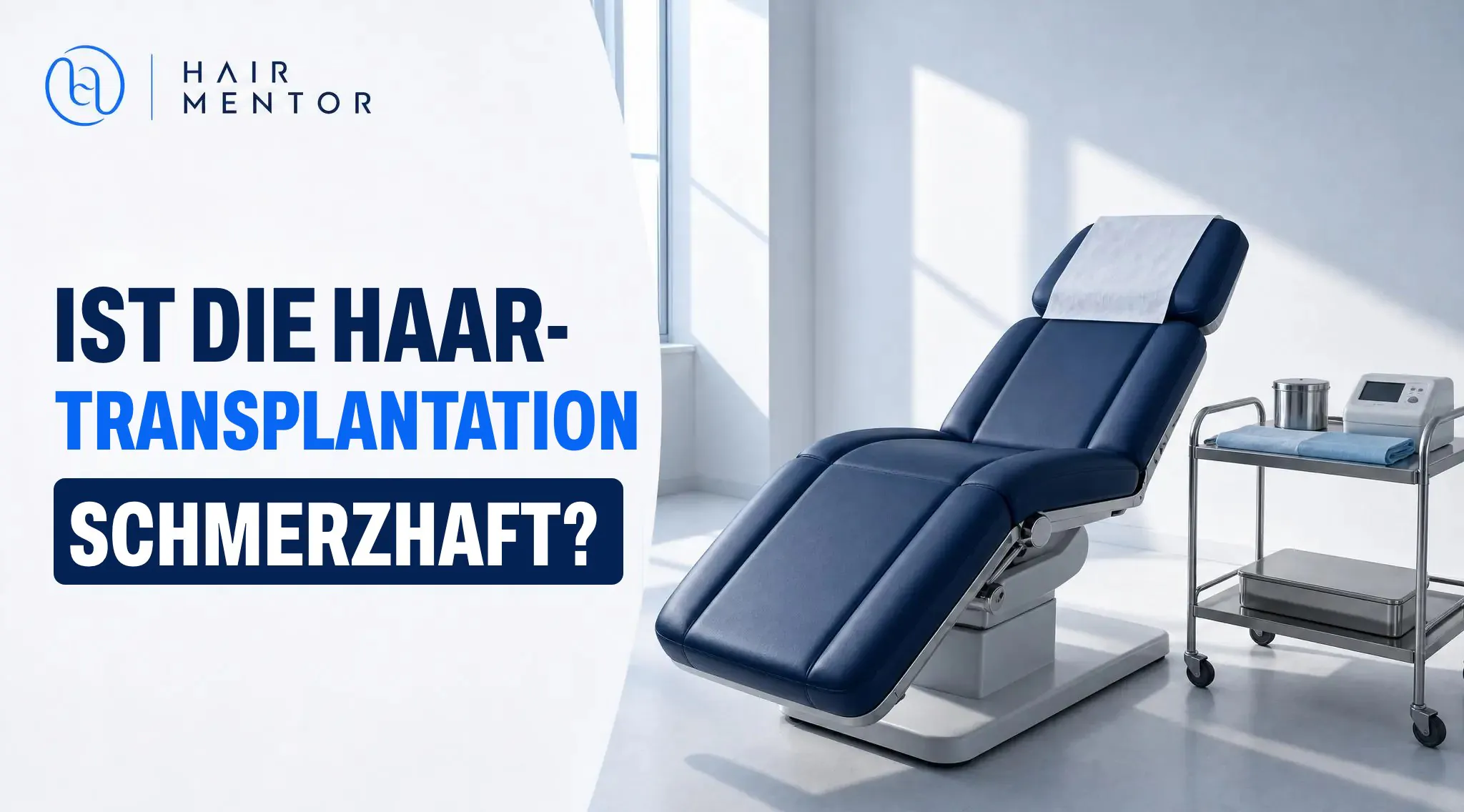 Behandlungsstuhl in einer Klinik für Haartransplantation