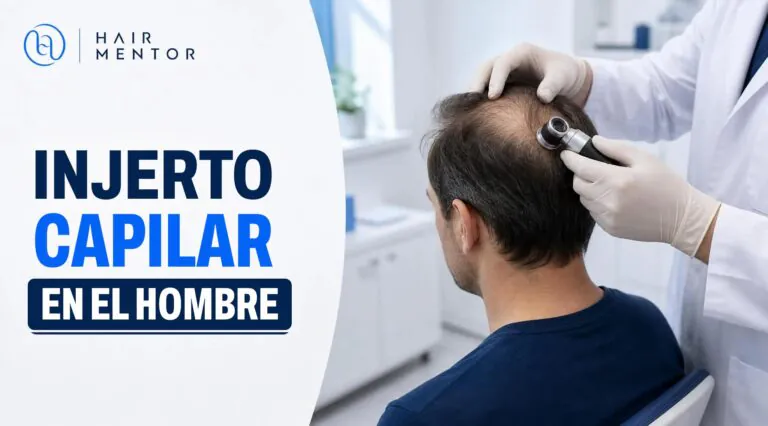 Examen del cuero cabelludo antes de un injerto capilar en el hombre