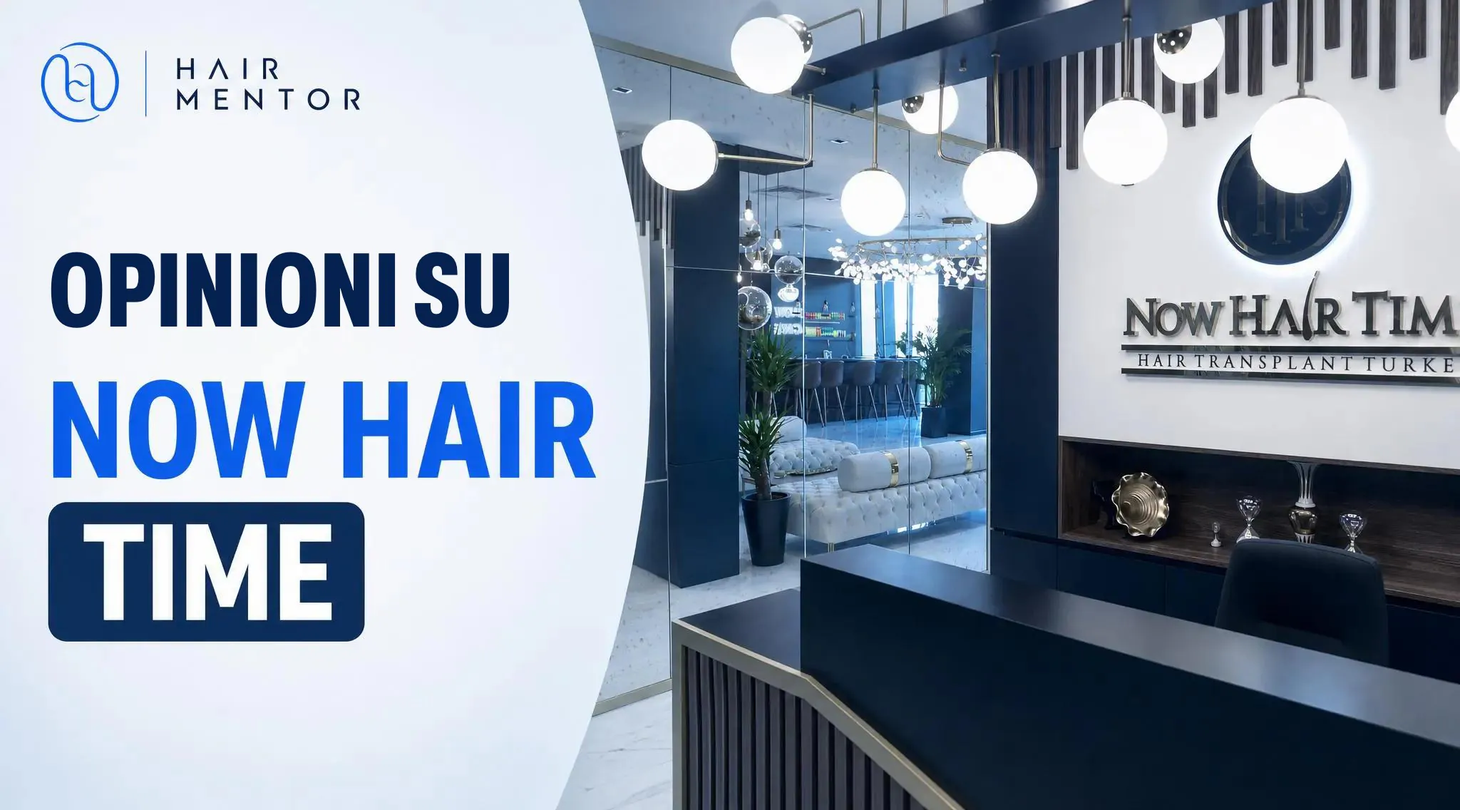 Insegna luminosa della clinica Now Hair Time