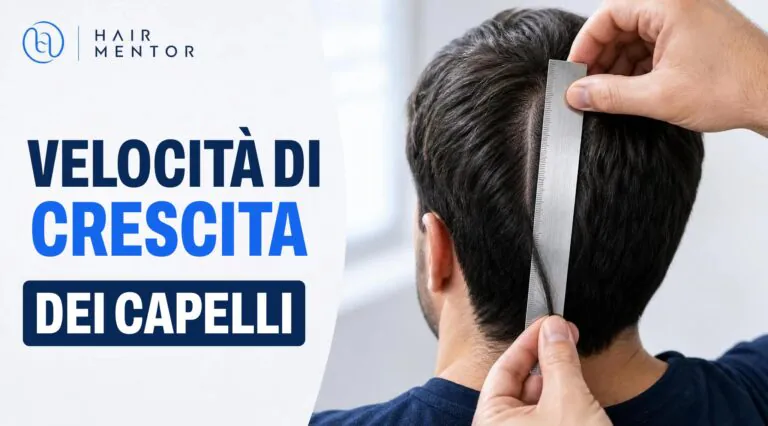 Mano che misura con un righello la lunghezza dei capelli sulla nuca di un uomo